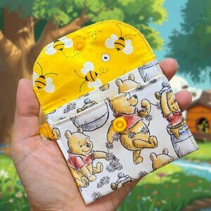 Handmade Winnie The Pooh Card Wallet with Keyring | Mini Wallet Bag Charm